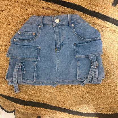 Olivia denim cargo skirt