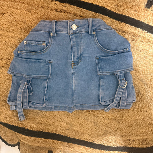 Olivia denim cargo skirt