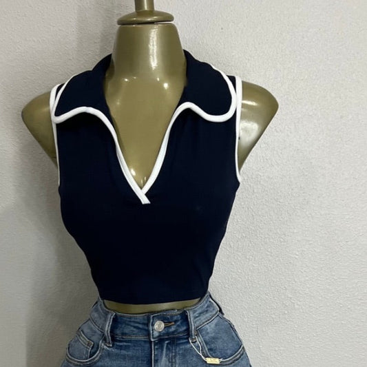 Regina Top  (Navy Blue)